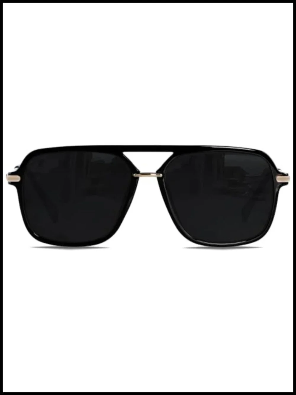 Polarized Retro Square Aviator Sunglasses UV400 Double Bridge Unisex